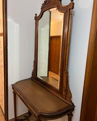 Mobile con specchio antico in legno massello