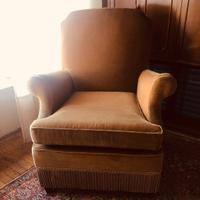 2 Poltrone di velluto color senape come nuove