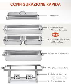 Scaldavivande buffet in acciaio inox.