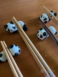 Set 4 Panda in Ceramica porta bacchette sushi