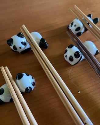 Set 4 Panda in Ceramica porta bacchette sushi