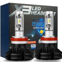 KIT LAMPADE LED X3 LED HEADLIGHT 6000LM 50W 