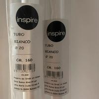 2pz Bastoni tenda bianco satinato,160 cm,diam 20mm