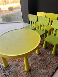 Tavolino ikea MAMMUT con 6 sedie