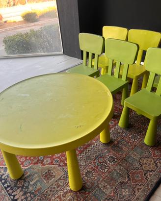 Tavolino ikea MAMMUT con 6 sedie