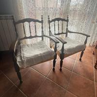 Coppia sedie antiche con braccioli
