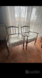 Coppia sedie antiche con braccioli