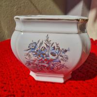 vaso porcellana bianco dipinto a mano fiori 