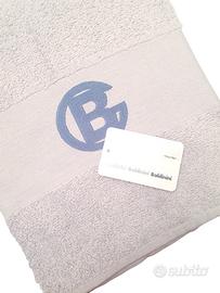 Baldinini telo bagno grigio perla logo 140x75 cm