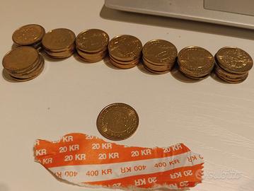 Lotto di 41 monete da 20 Corone Danesi FDC
