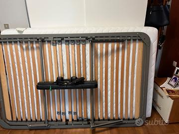 Letto  con rete con motore testa e piedi  120x190