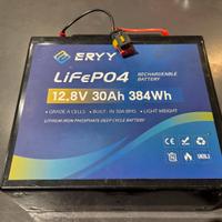 Batteria litio ricaricabile LIFEPO4 12V 30Ah 384Wh
