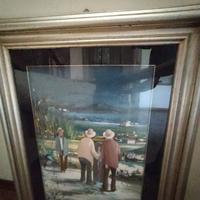 Quadro con cornice argentata