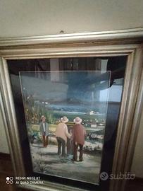 Quadro con cornice argentata