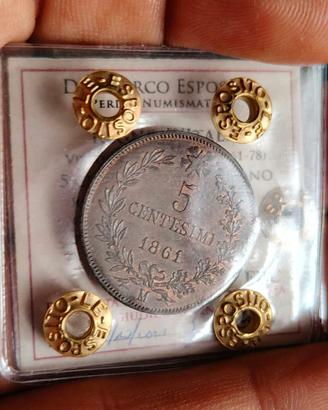 5 CENTESIMI 1861 MILANO  FDC PERIZIATO