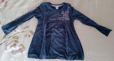 10) Vestito blu maniche lunghe bambina