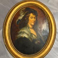 Olio su rame - Ritratto femminile XIX sec.