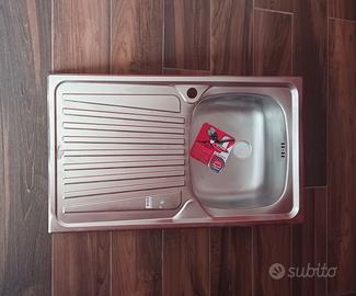 LAVELLO PER CUCINA MONOVASCA ACCIAIO INOX NUOVO