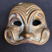 Maschera anni 50 ottone Arlecchino
