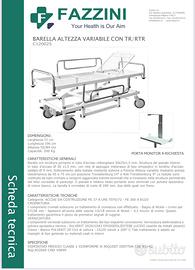 Letto ospedaliero lettino barella c120025 disabili