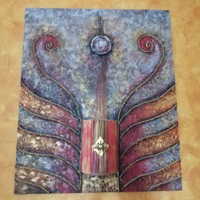 Quadro etnico moderno con lampada