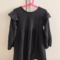 Vestito elegante da bambina nero glitter – 5/6 ann