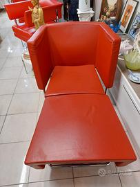 Chaise lounge in pelle