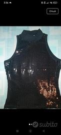 Top glitterato donna