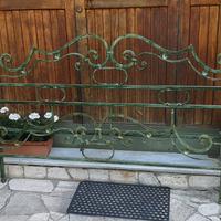 Letto in Ferro Battuto Verde Anticato