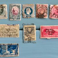 9 francobolli antichi (secondo ‘800 e primo '900)
