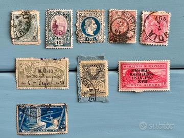 9 francobolli antichi (secondo ‘800 e primo '900)