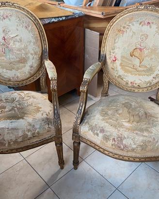 Antica coppia poltrone stile Luigi XVI