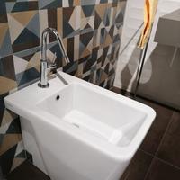 Sanitari design squadrato Globo wc e bidet a terra