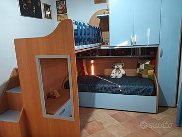 Cameretta completa con 3 letti e armadio