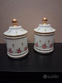 Coppia piccoli vasetti con coperchio