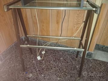 Carrello Porta TV Vintage in Metallo e Vetro - Sti