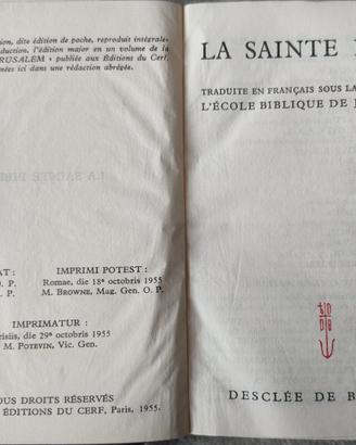 BIBLE de JERUSALEM  tascabile in francese