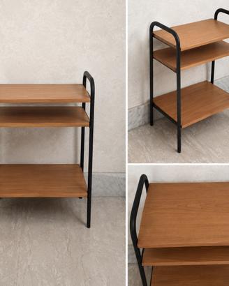 Scaffale (mobiletto)multiuso legno e metallo nero