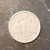 Moneta 1 Franc Francia del 1942