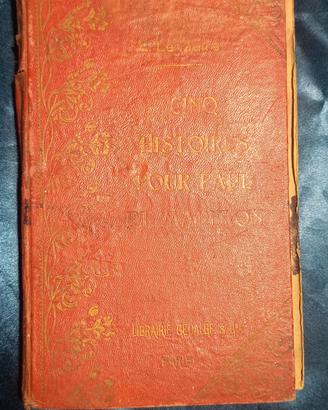 Antico Libro Francese Illustrato Cinq Histoires 