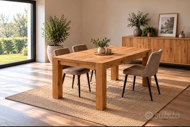 Tavolo rovere artigianale allungabile 160-260 cm