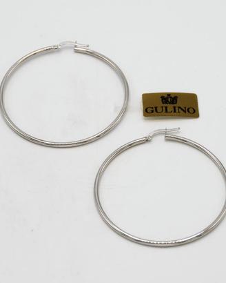 Orecchini a cerchio oro bianco 18kt tubolari D.39