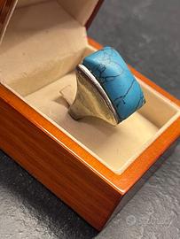 Anello etnico con turchese