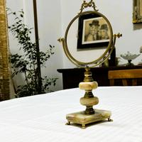 Specchio "Psiche" in onice ottone