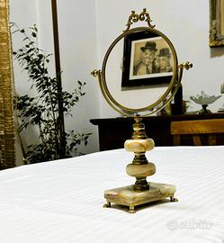 Specchio "Psiche" in onice ottone