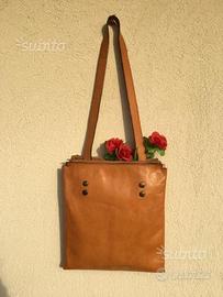 Borsa pelle senape vintage