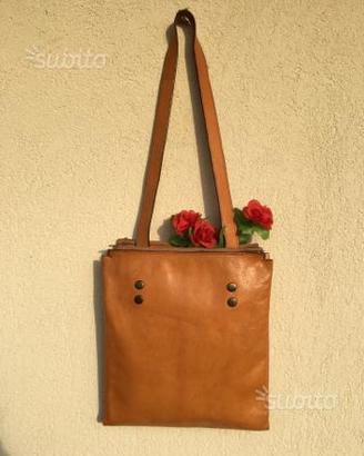 Borsa pelle senape vintage