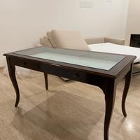 Tavolo legno vero con vetro