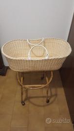 Culla in vimini antica delle anni 1980
