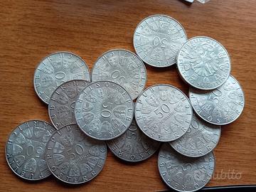 Monete argento scellini austria